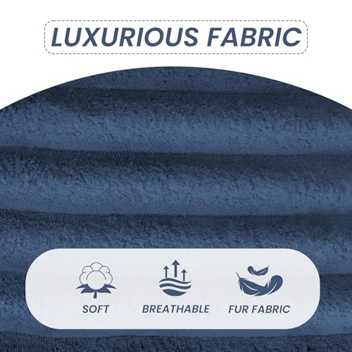 KOZIDO 8 Inches Futon Mattress Queen Size, Extra Thick Futons Sofa Couch Bed with Strap Design, Japanese Floor Mattress for Adults, Folding Mattres Shredded Foam Filling (Frame Not Included), Blue KOZIDO