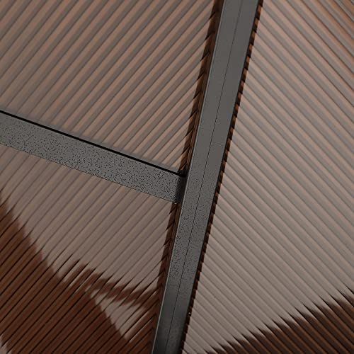 Outsunny 9' x 5' Grill Gazebo, Hardtop BBQ Gazebo Canopy with 2-Tier Polycarbonate Roof, Shelves Serving Tables and Hooks, for Backyard Patio Lawn Outsunny