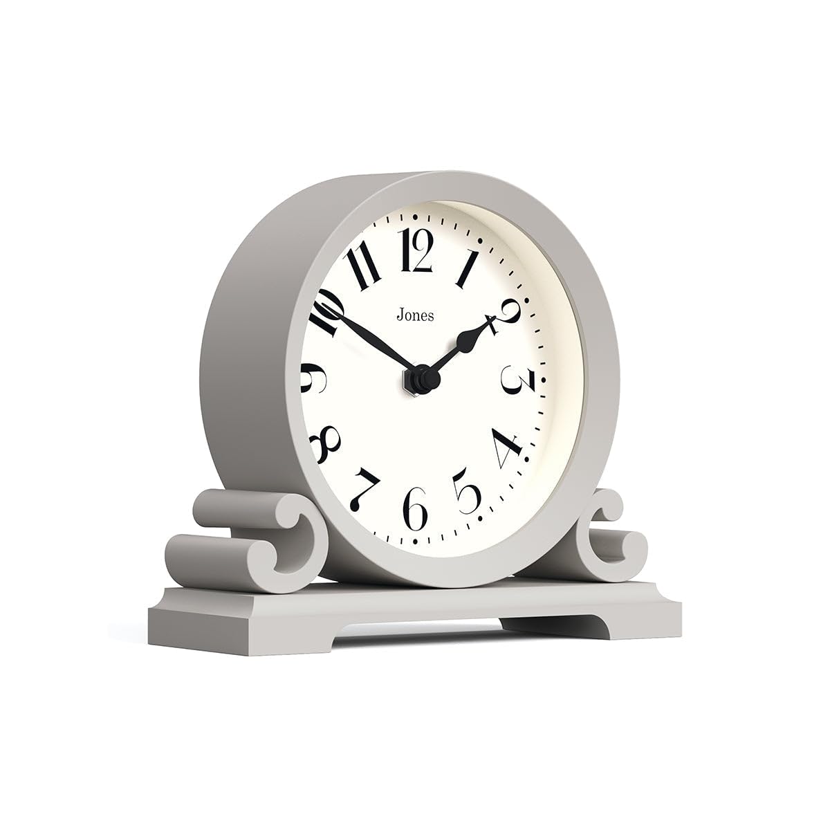 JONES CLOCKS® Saloon Mantel Clock |Traditional Double Scroll Design |French Navy |Contemporary Classic Style for Desk, Table, Shelf or Bedside JONES CLOCKS