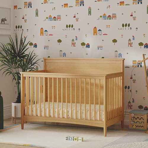 DaVinci Frem 4-in-1 Convertible Crib in Honey, GREENGUARD Gold Certified DaVinci