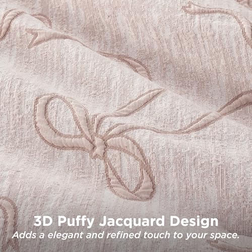 Bedsure Pink Comforter Set Queen, GentleSoft™ 3 Pieces Breathable Bow Comforter Set Women Girls with 2 Pillow Shams, Cute Queen Bedding Sets Pink Room Decor Aesthetic Bedroom Decor, 90x90 Inches Bedsure