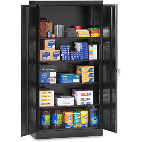 Tennsco 7218 24 Gauge Steel Standard Welded Storage Cabinet, 4 Shelves, 150 lbs Capacity per Shelf, 36" Width x 72" Height x 18" Depth, Black Tennsco