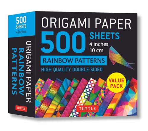 Origami Paper 500 sheets Rainbow Patterns 4" (10 cm): Double-Sided Origami Sheets Printed with 12 Different Colorful Patterns Tuttle Publishing