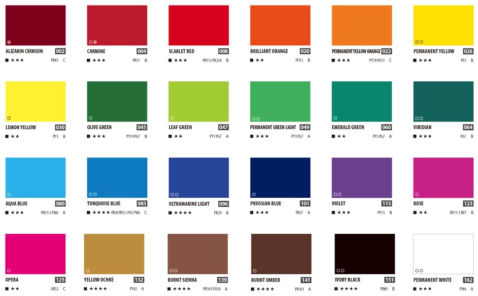 ShinHan Professional Designer Gouache 15ml Tube 24 Colors Set A ShinHan