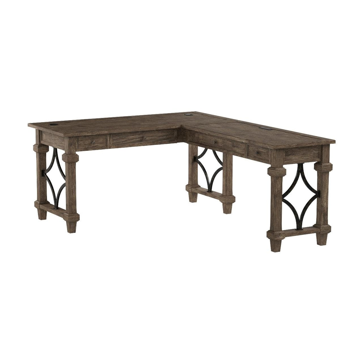 Martin Furniture Desk And Return, Weathered Dove Martin Furniture
