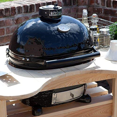 Primo 774 Ceramic Charcoal Smoker Grill, Oval Junior Primo