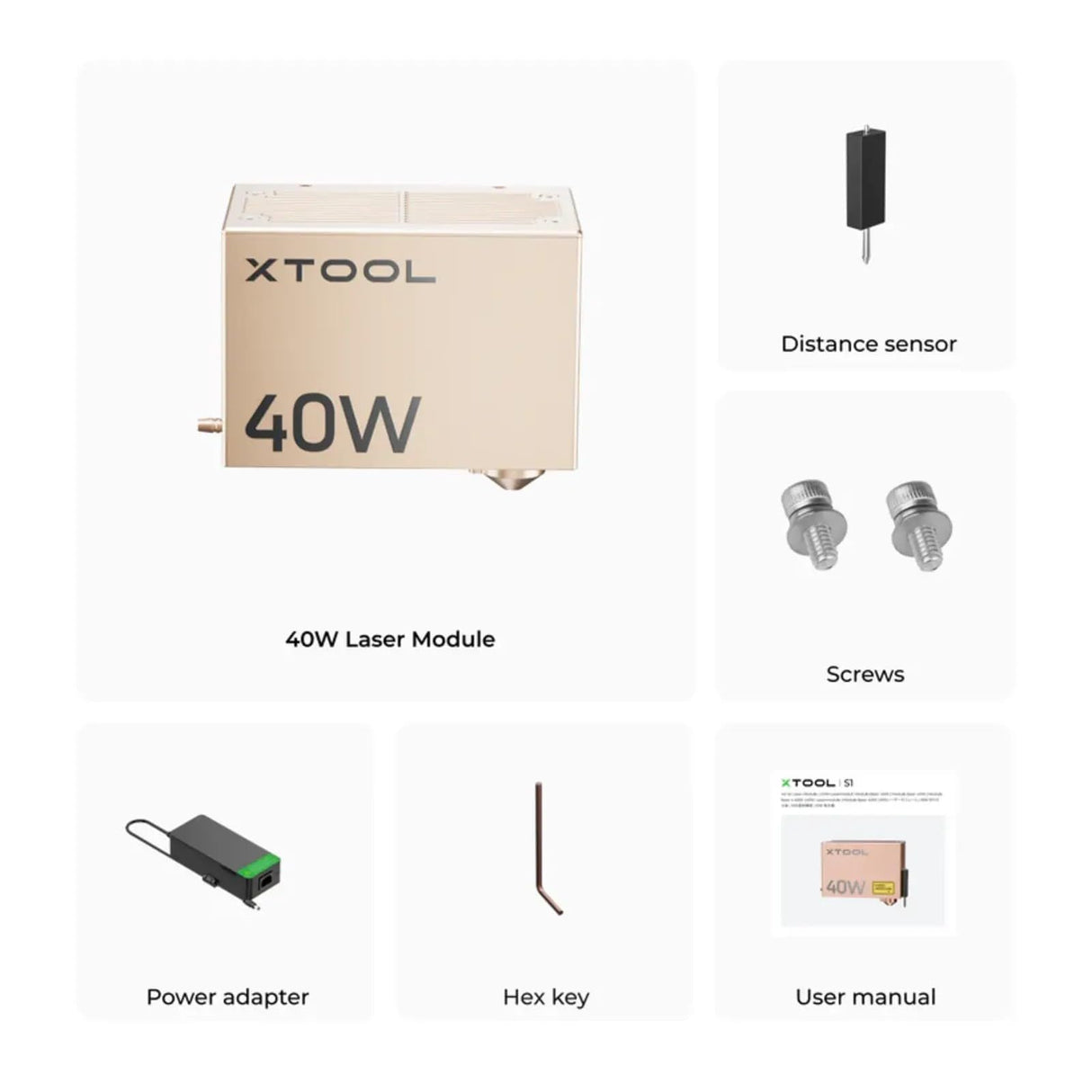 xTool S1 40W Laser Module for xTool S1 Laser Engraver, Laser Module Laser Output 40W (40000mW), High Power Cutting Efficiency, 18mm Wood, One-pass Cut xTool