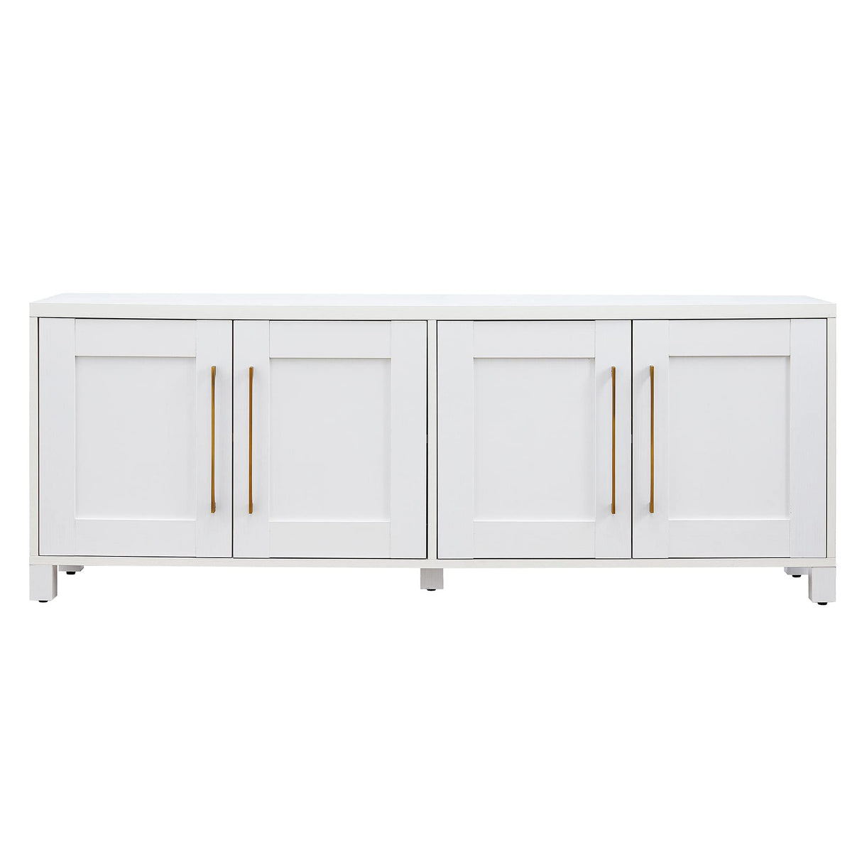 Henn&Hart Rectangular TV Stand for TV's up to 80" in White, TV Stands for the Living Room Henn&Hart