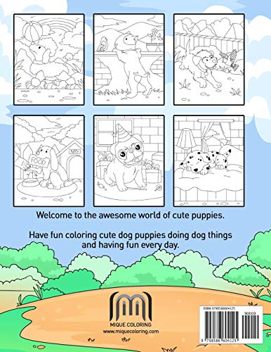 Dogs and Puppies Coloring Book For Kids: Puppy Coloring Book for Children Who Love Dogs WoodArtSupply