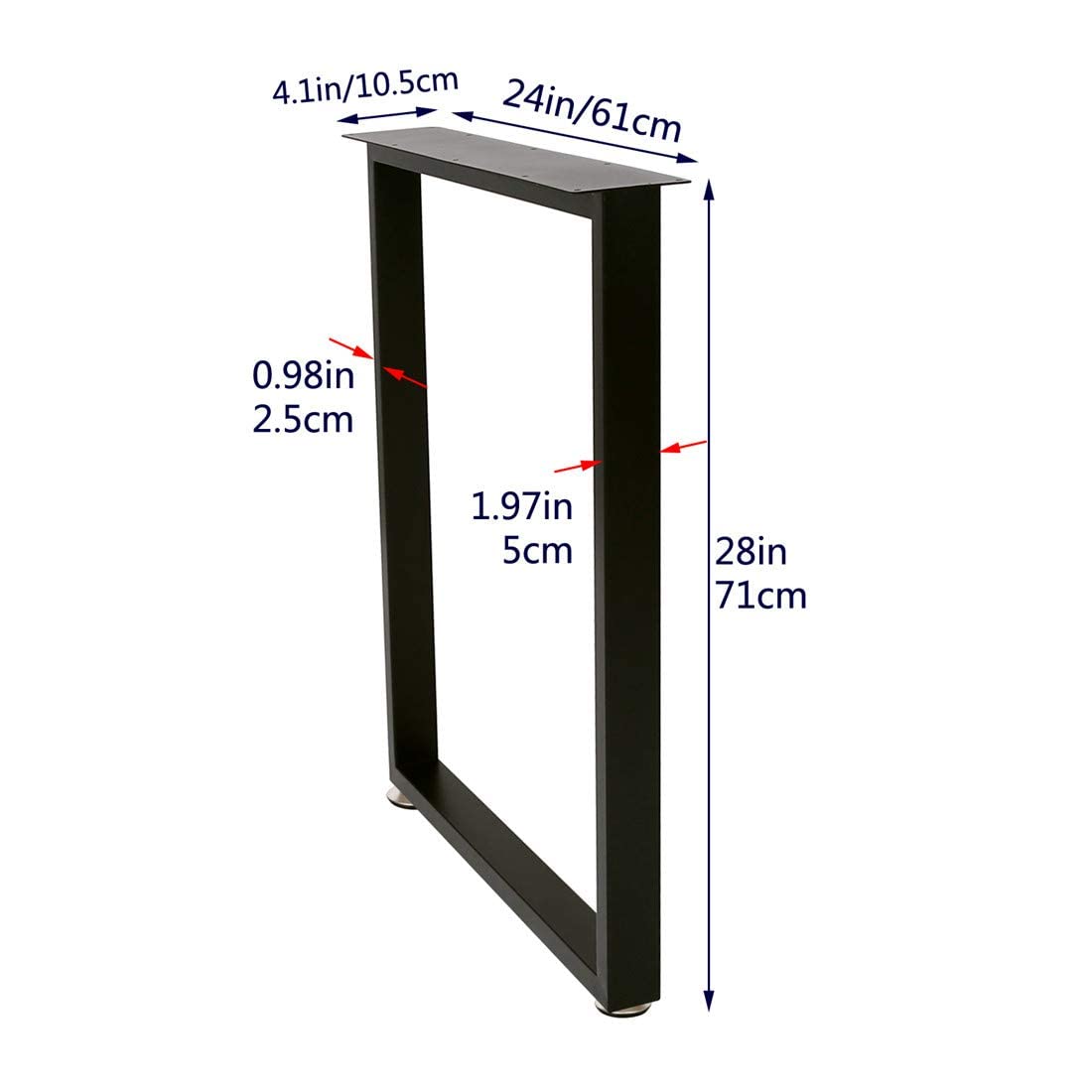 Metal Table Legs 28 Inch 24’’Wide Desk Legs Industrial Table Legs,Metal Legs for Desk,Black Table Legs,DIY Iron Legs(2Pcs) DR.IRON