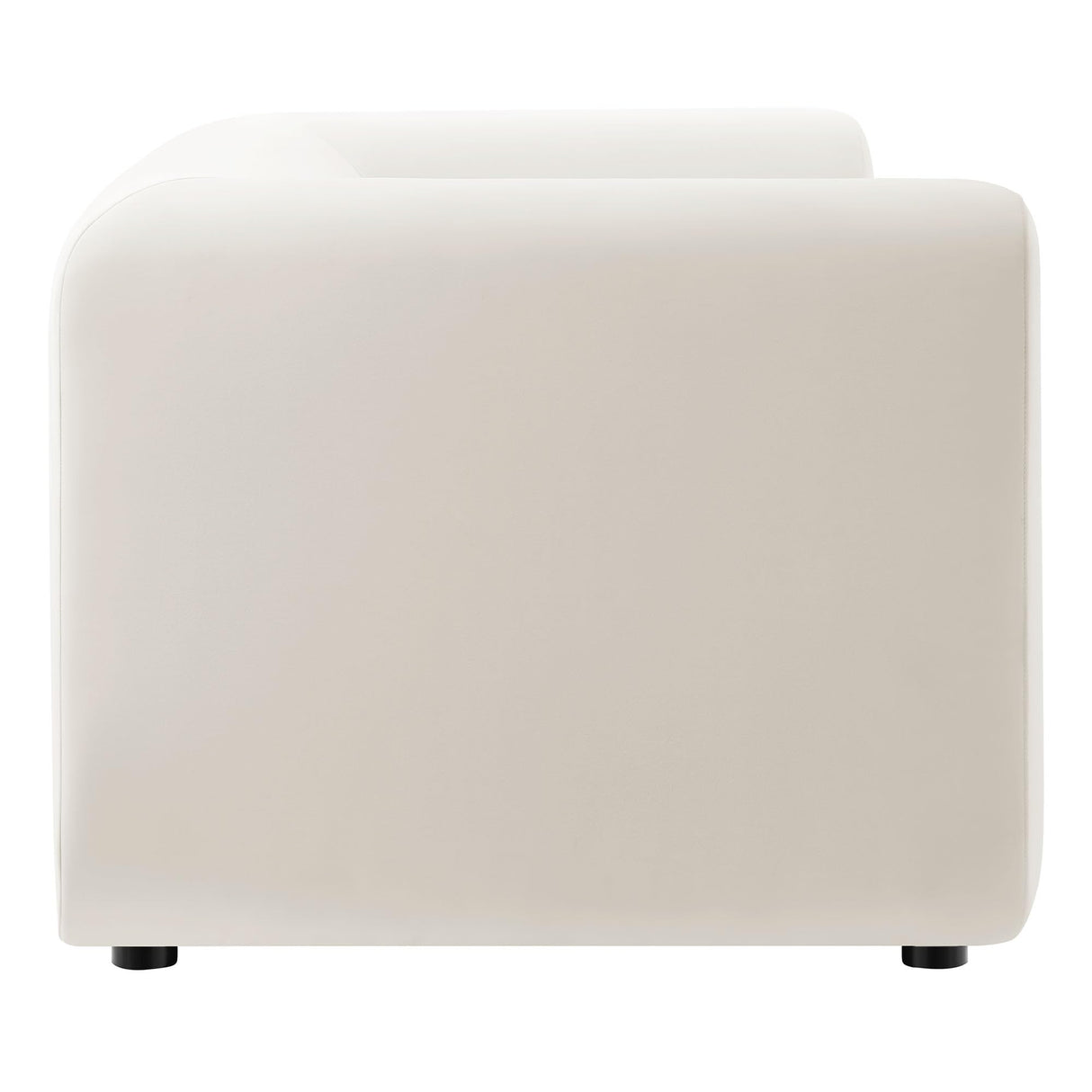 Modway Leif Performance Velvet Upholstered Sofa – 89 Inch Modern Tuxedo Sofa – Comfy 3 Seater Velvet Couch Modway