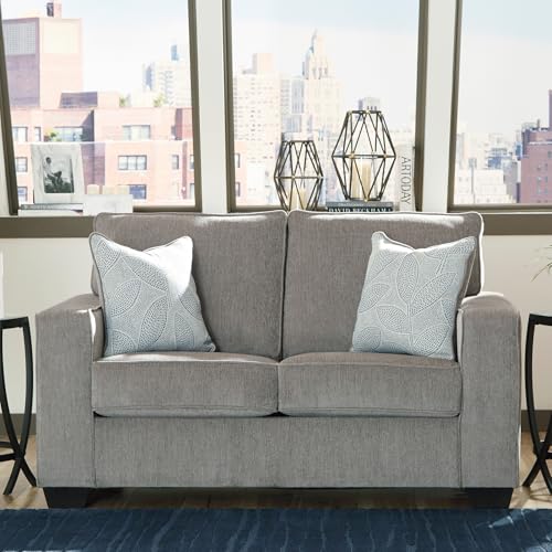 Signature Design by Ashley Altari Modern Loveseat with 2 Accent Pillows, Light Gray Signature Design by Ashley