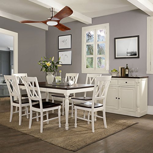 Crosley Furniture Shelby Dining Set with Table and Extension Leaf, 7-Piece (6 Chairs), Distressed White Crosley Furniture