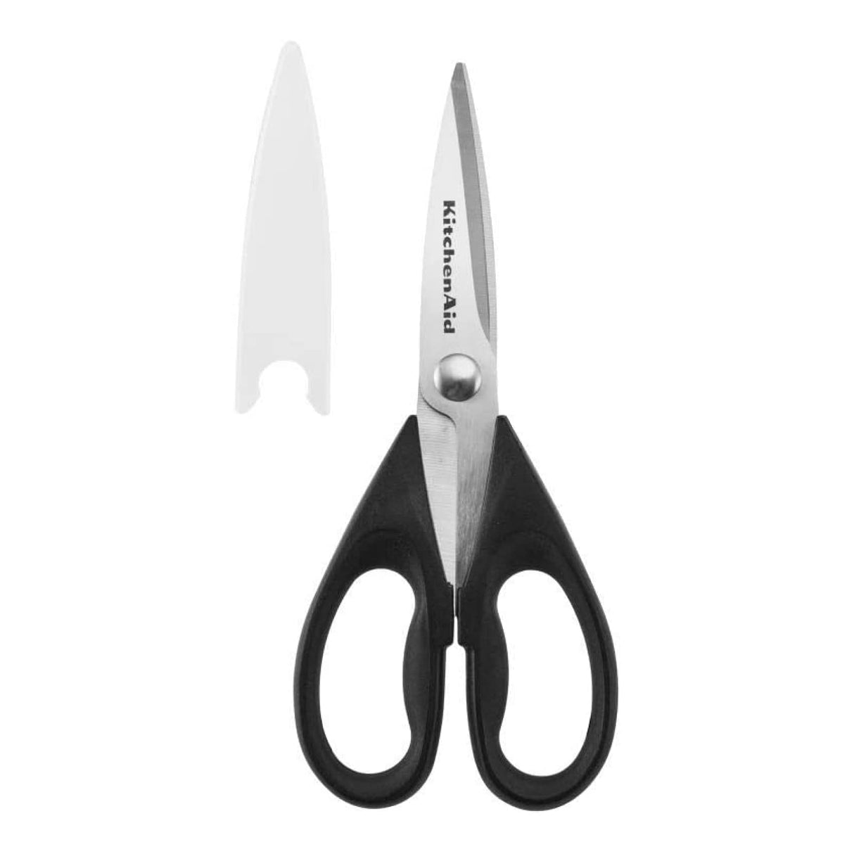 KitchenAid All Purpose Kitchen Shears with Protective Sheath Durable Stainless Steel Scissors, Dishwasher Safe, Soft Grip Comfort Handle, 8.72 Inch, Black KitchenAid