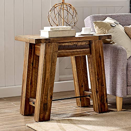 Alaterre Furniture Durango 27" W Industrial Wood End Table Alaterre Furniture