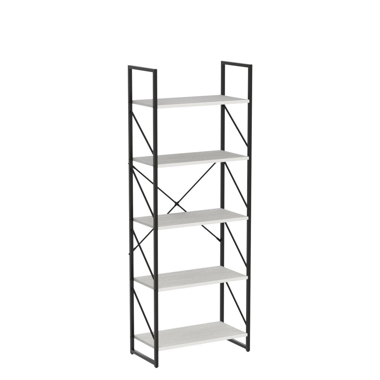 YITAHOME Modern White 5-Tier Bookshelf - Versatile Storage Rack for Home and Office YITAHOME