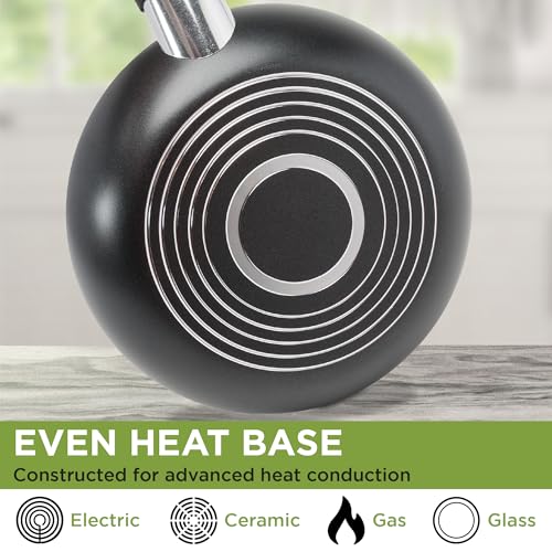 Ecolution Easy Clean Ceramic Nonstick Cookware Set, Dishwasher Safe Kitchen Pots and Pans Set, Comfort Grip Handle, Even Heating, Ultimate Food Release, 26-Piece, Black Ecolution