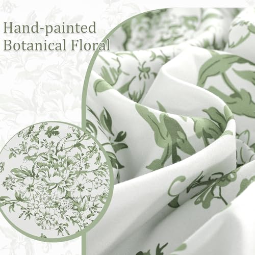 WONGS BEDDING 8 Pieces Queen Size Comforter Set Green, Sage Green Floral Bed in a Bag Comforter Sets, Soft Reversible Botanical Flowers Bedding Sets for All Season (90"x90") WONGS BEDDING