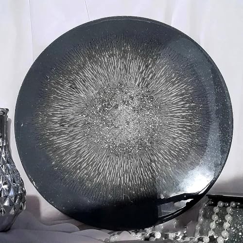 RESINWORLD 14'' XL Large Round Mold, 0.5'' Deep Tray Silicone Mold, Flat Serving Tray Mold Board Mold for Resin Casting ResinWorld