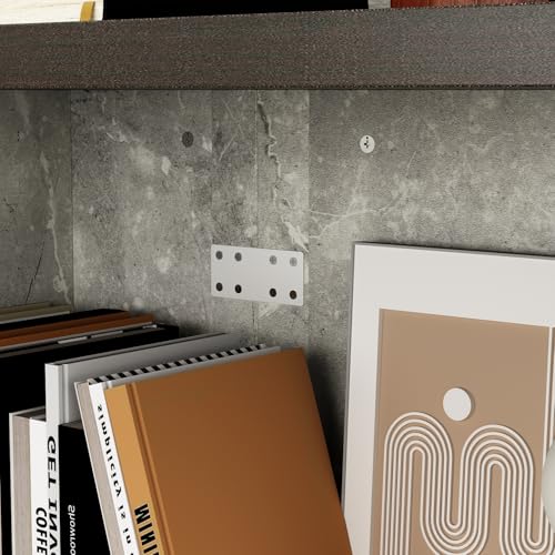 HOMSETTIE 94.5" W Reception Desk with Counter and LED Lights, Modern L-Shaped Front Desk with Drawer & Shelves, Checkout Counter for Reception Room, Retail, Salon, Bar HOMSETTIE