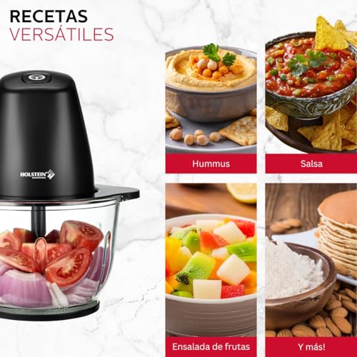 Holstein Housewares Electric Food Chopper – 1.9 QT, 8 Cup, Black, High-Powered Mini Food Processor for Chopping, Dicing & Blending, Compact & Easy to Use for Quick Meal Prep 250W Holstein Housewares