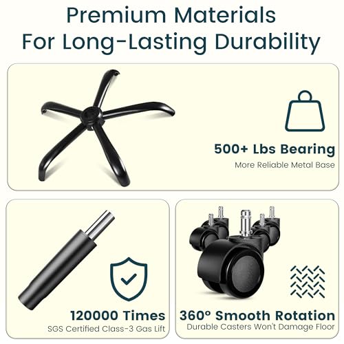 Drafting Chair 500Lbs, Tall Office Chair for Standing Desk, High PU Leather Executive Office Chair with Flip-up Armrests, Ergonomic High Chair with Adjustable Foot Ring, Comfy Stool Chairs, Black Sofetura