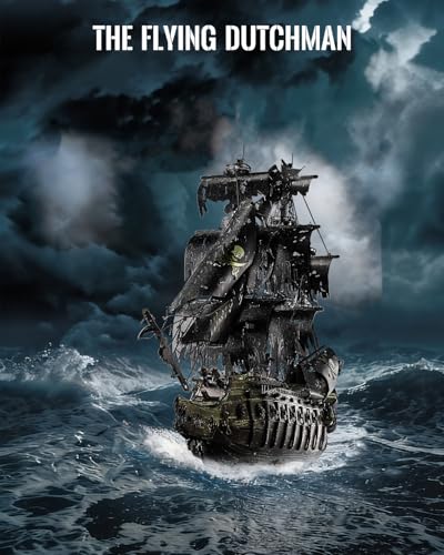 Piececool 3D Metal Puzzle Flying Dutchman Pirate Ship Model Kits for Adults,Difficult 3D Puzzles for Adults&Teens, Christmas Birthday Gifts