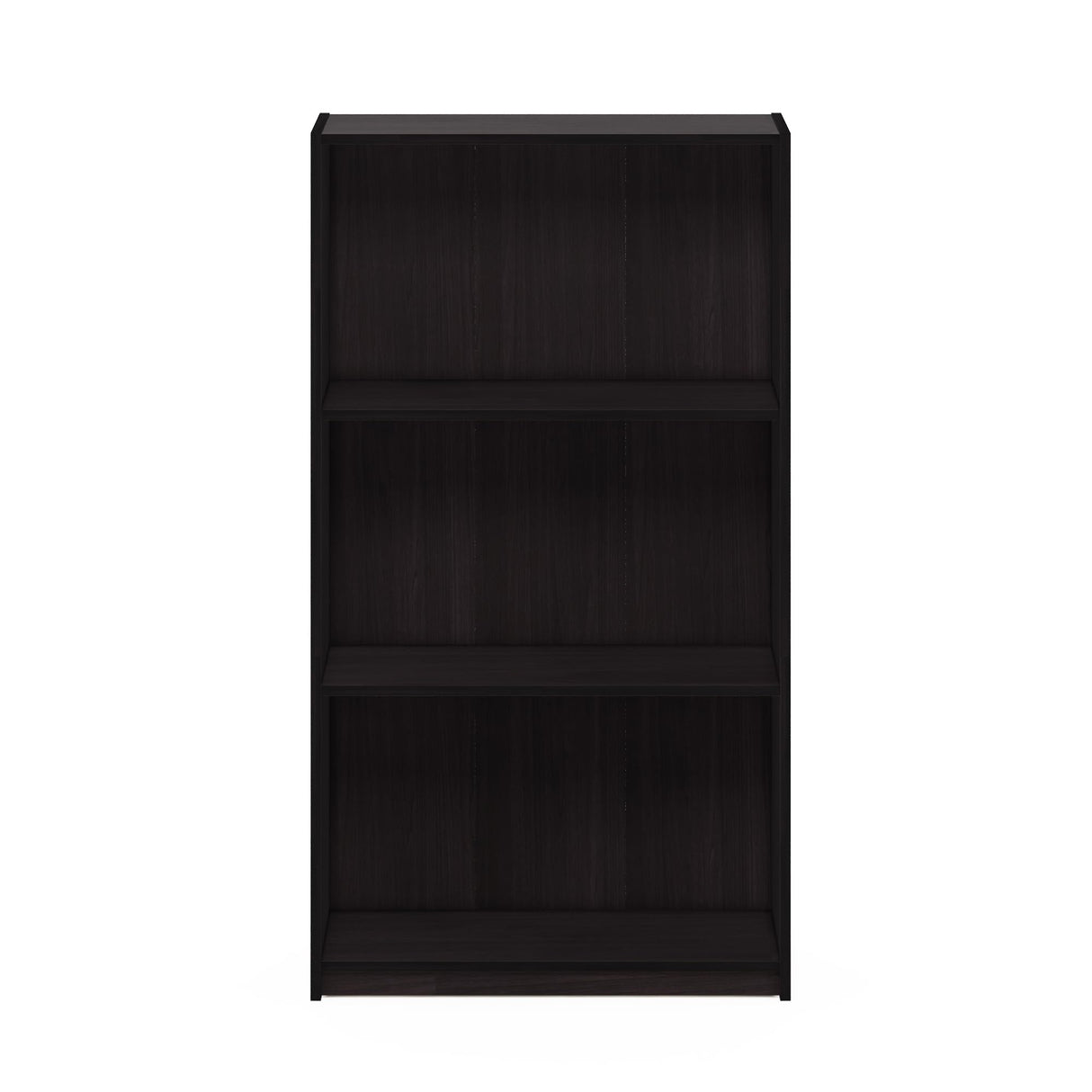 Furinno Basic 3-Tier Bookcase Storage Shelves, Dark Walnut Furinno