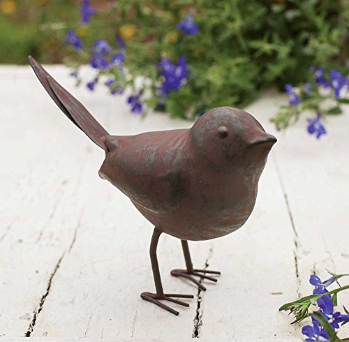 Colonial Tin Works Decorative Small Cute Songbird Song Bird Statue Figurine Home Décor, 5.5" x 4" x 2", Rust/Brown (Ser of 1) Colonial Tin Works