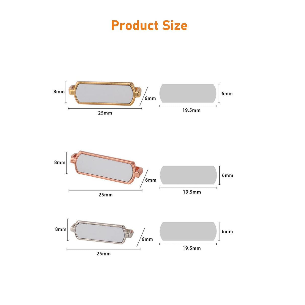 Dielianyi Blank Sublimation Watch Charms for Smartwatch Bands Personalized Sublimation Watch charm Blank set (Set of 10) (rectangle) Dielianyi