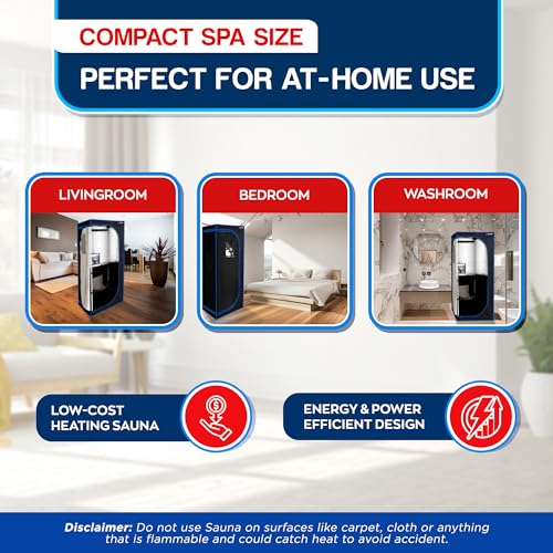 TopMaster Compact Infrared Home Easy Sit-in Design, Spa Size, Detox Therapy, Foldable Chair, Energy Efficient, Zippers for Reading, 1300W Power, Max 140°F Sauna, Black TopMaster