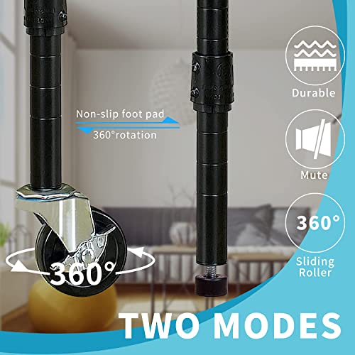 Garage Shelving, 78"x48"x18" Metal Shelves 6 Tier Wire Shelving Unit Adjustable Heavy Duty Sturdy Steel Shelving Rolling Cart with Casters for Pantry HCY