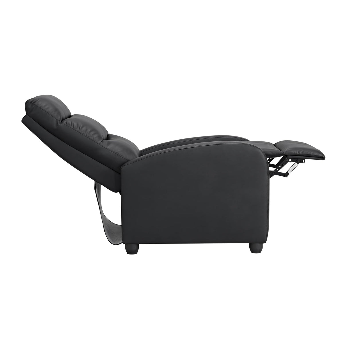 KISLOT Recliner Chair for Adults Push Back Armchair Home Theater Seating with Lumbar Support Single Sofa for Living Room.Black(PU Leather) KISLOT