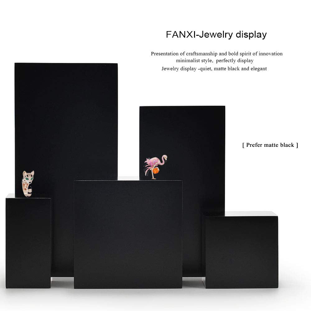 Oirlv Solid Wood Minimalism Style Jewelry Display Stand Showcase Jewelry Organizer Black Square Holder (SM05302) Oirlv