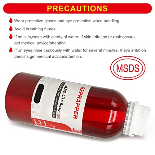 Reprapper ABS-Like 3D Printer Resin, 405nm Fast UV-Curing 1kg Gray 3D Printing Resin Photopolymer Sensitive Resin for LCD Printer, Grey 1000g RepRapper