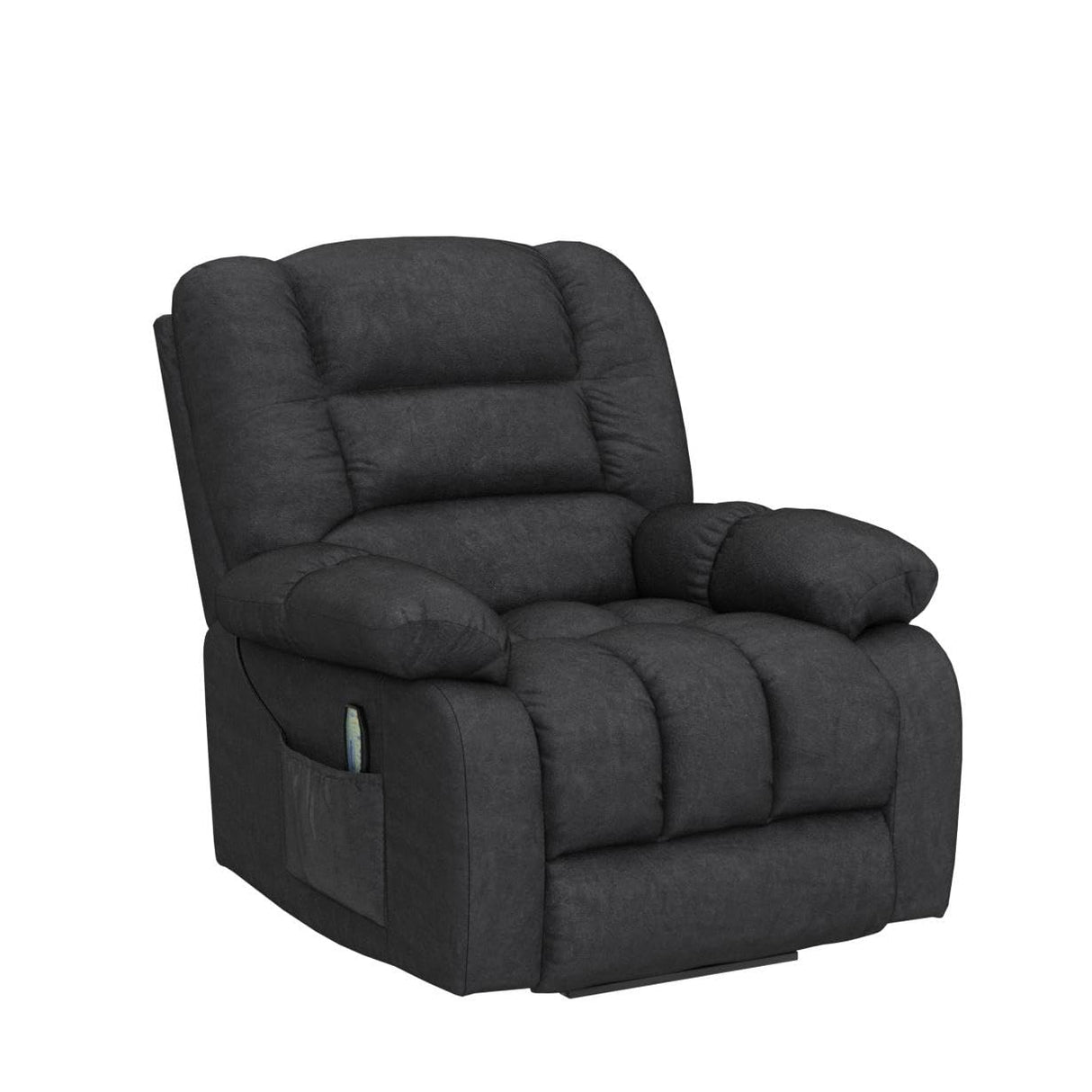 ANJHOME Massage Recliner Chairs with Heat and Vibration,Overstuffed Manual Rocking Reclining Chair for Living Room Bedroom (Grey) ANJ