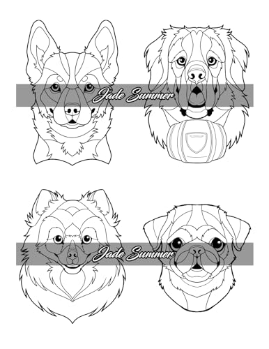 Amazing Dogs Coloring Book: Beautiful Dogs, Adorable Puppies, and Relaxing Designs for Adults and Teens WoodArtSupply