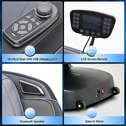Mazzup Full Body Zero Gravity Shiatsu Massage Chair with Fully Assembled, LCD Screen, Shortcut Keys, USB Charging Port, Heat, for Loved Ones, Parents, Black Mazzup