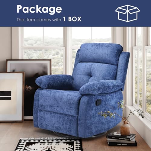 Small Rocker Swivel Recliner Chair for Adults Women for Small Spaces, Bedroom, Living Room
