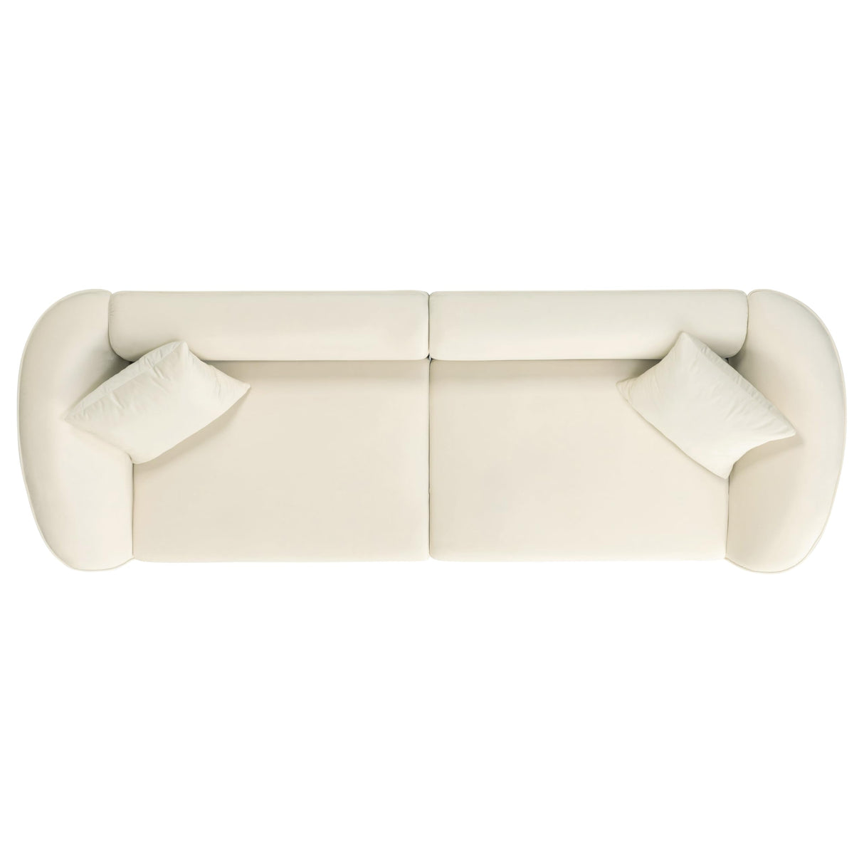 Merax 87" Large Couch, Comfy Upholstered Loveseat with Extra Deep Seats, Velvet Sofa for Living Room Apartment Office, Beige Merax