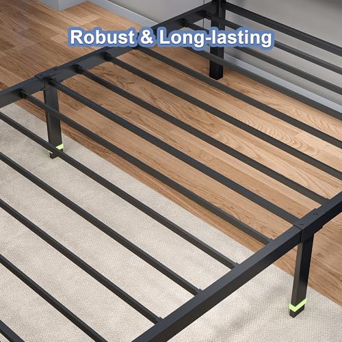 Feonase Twin Bed Frame with Ergonomic Storage Headboard & Charging Station, LED Platform Bed Frame, Heavy Duty Metal Slats, No Box Spring Needed, Easy Assembly, Black Feonase