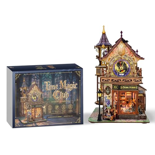 DIY Miniature House Kit, Book Nook Mini House Bookshelf Decor 3D Wooden Puzzle for Adults, Birthday Gift for Family, Friends - Time Magic Club