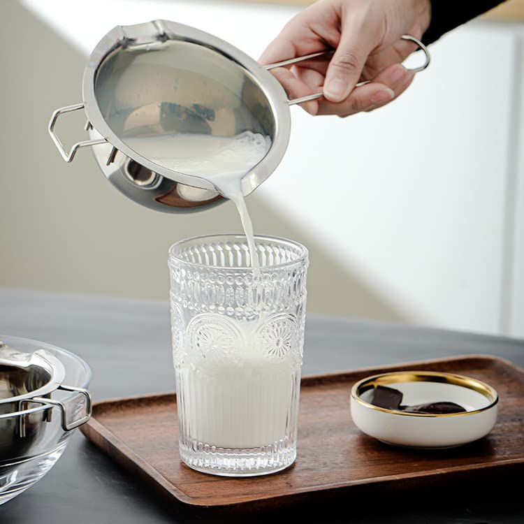 480ML Stainless Steel Double Boiler Universal Melting Pot for Melting Chocolate, Candy, Candle, Soap and Wax(304 Steel) QXSFRKG