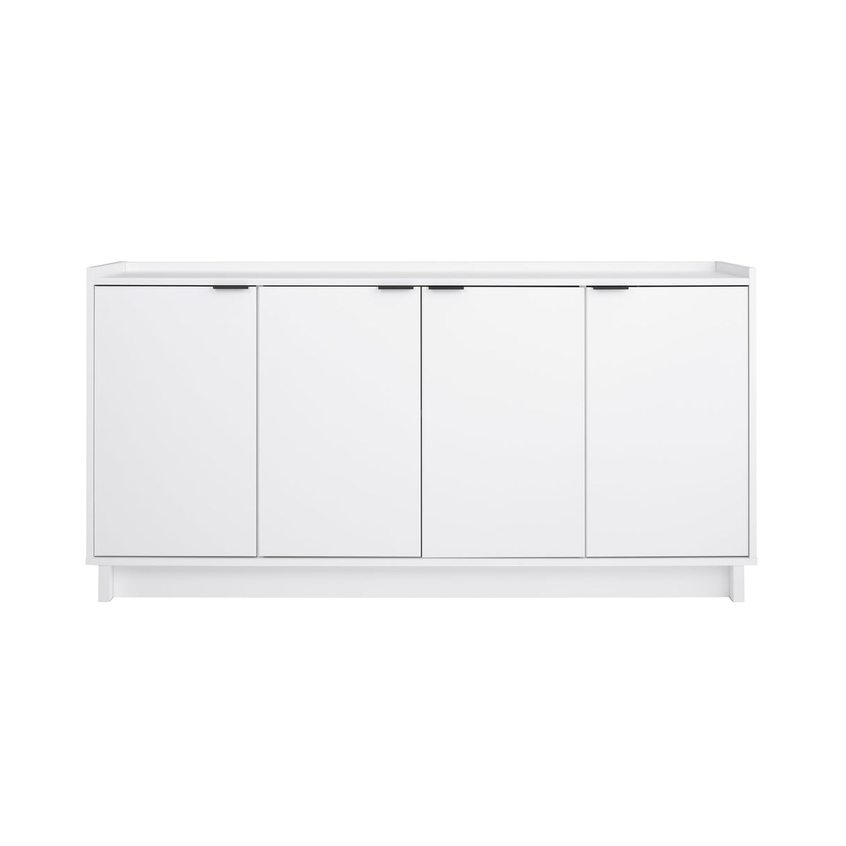 Prepac Simply Modern 4-Door Console Table with Versatile Storage in White Prepac