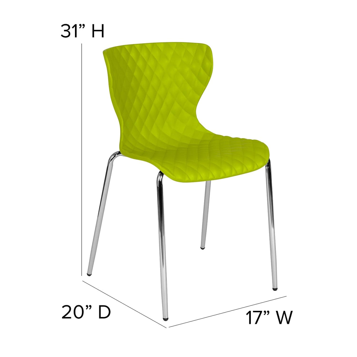 Flash Furniture Lowell Contemporary Design Citrus Green Plastic Stack Chair Flash Furniture