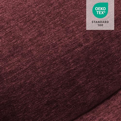 MCombo Power Lift Recliner Chair with Extended Footrest for Elderly People, Fabric 7283 (Burgundy, Large)