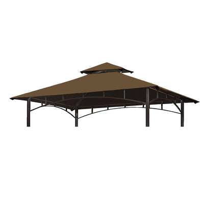 Grill Gazebo Replacement Canopy Top - Wonwon 5x8 Gazebo Roof Double Tiered Outdoor BBQ Roof Cover Grill Shelter Only Fit for Model L-GG001PST-F (Brown)