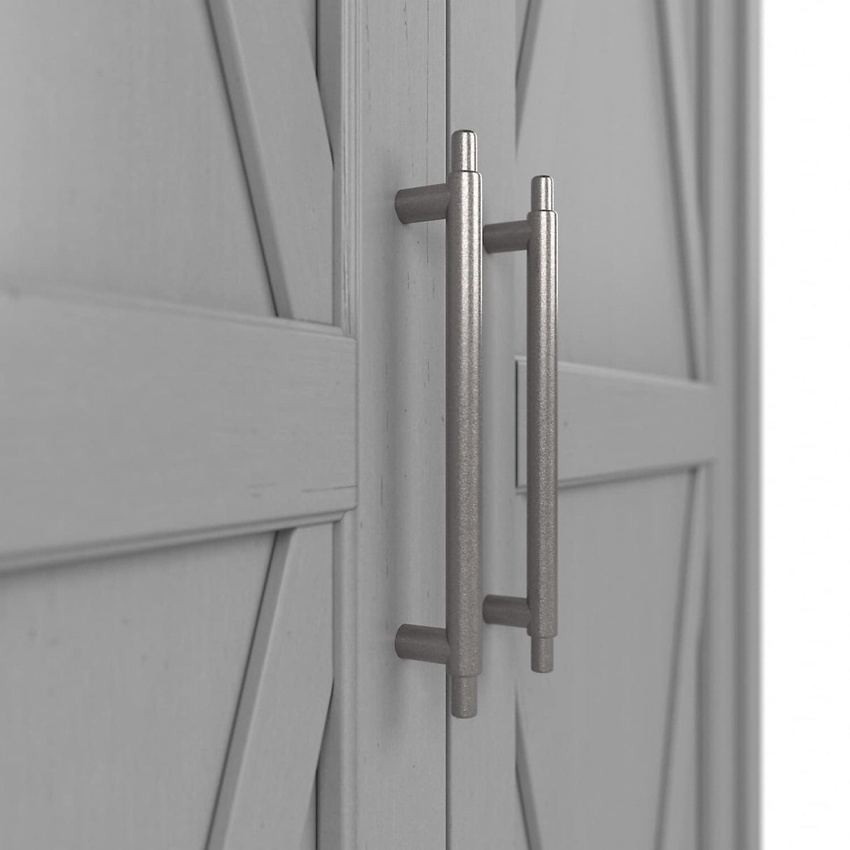 Bush Furniture Key West Tall Storage Cabinet with Doors in Cape Cod Gray Bush Business Furniture