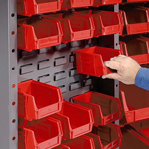 Global Industrial Bin Cabinet with 144 Red Bins, 38x24x72, Assembled Global Industrial
