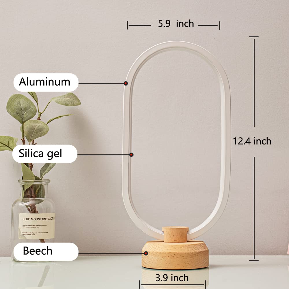 LONRISWAY Modern Desk lamp LED Wood Table Lamp, Bedroom Bedside Night Light, Dimmable Led Lighting, Creative Home Decor, Unique House warmging Gift LONRISWAY